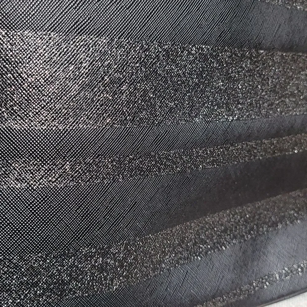 Kate Spade Black Stripe Glitter Tote
